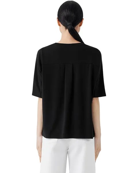 Футболка Eileen Fisher Crew Neck Boxy Tee, черный