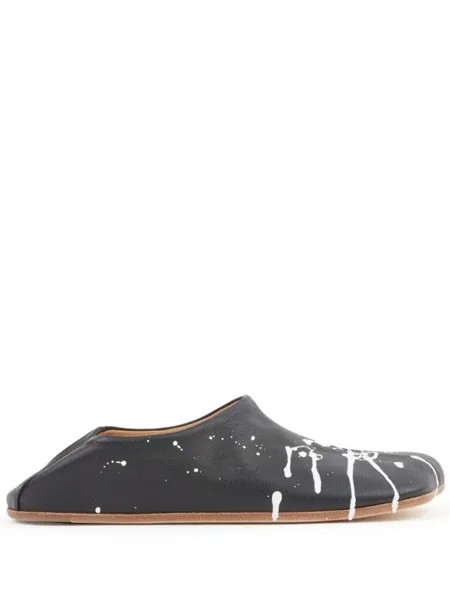 MM6 Maison Margiela слиперы Anatomic с эффектом разбрызганной краски, черный