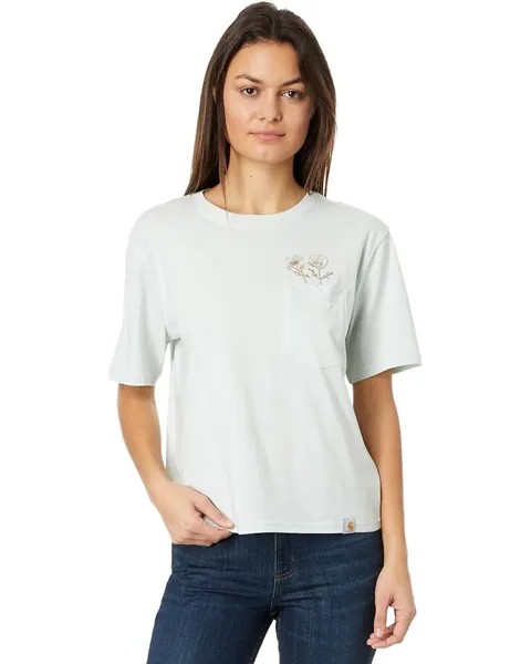 Футболка Carhartt Loose Fit Lightweight Short Sleeve Flower Pocket, цвет Dew Drop