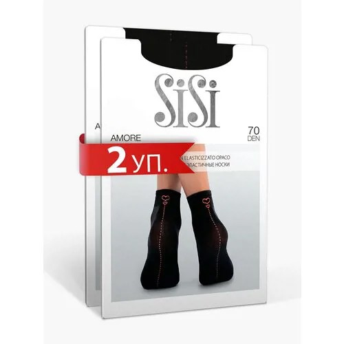 Носки Sisi, 70 den, 2 пары, размер 0 ( one size), черный