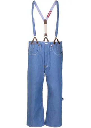 Junya Watanabe MAN укороченные джинсы с подтяжками