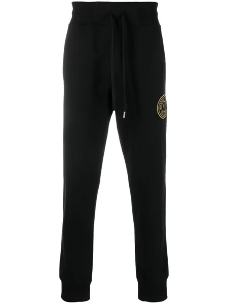 Versace Jeans Couture спортивные брюки с вышитым логотипом, черный