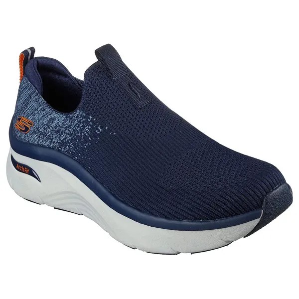 Темно-синие туфли без шнуровки Skechers, мужские спортивные комфортные повседневные туфли с мягкой сеткой 232504