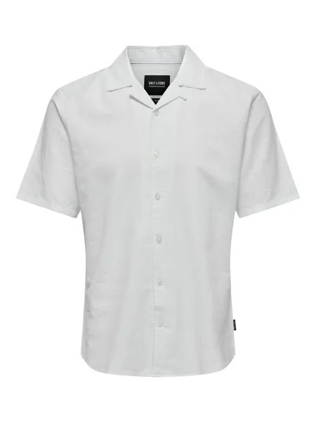 Рубашка узкого кроя на пуговицах Only & Sons Caiden, белый