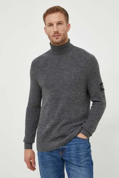 Шерстяной свитер Calvin Klein Jeans, серый
