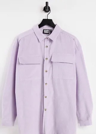 Сиреневая вельветовая рубашка Reclaimed Vintage Inspired-Фиолетовый цвет