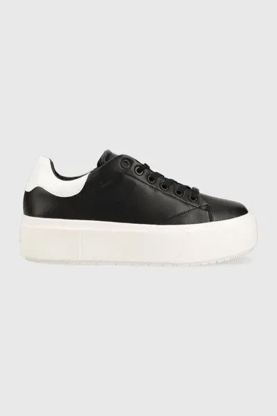 Кожаные кроссовки SQUARED FLATFORM CUP Calvin Klein, черный