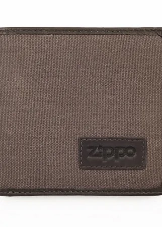 Портмоне Zippo, цвет коричневый, натуральная кожа/холщовая ткань, 11?1,5?10,5 см