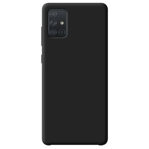 Чехол Жидкий силикон Samsung Galaxy A51, черный, Liquid Silicone, Anycase