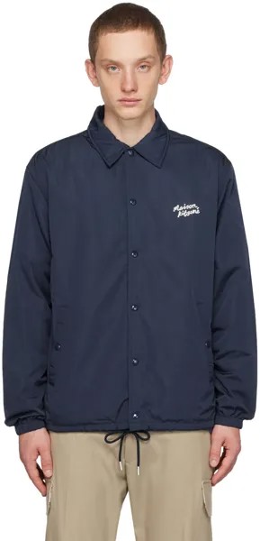 Темно-синяя куртка-тренер Maison Kitsune