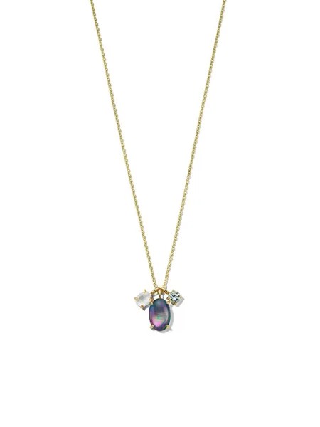 IPPOLITA колье Luce 3-stone с подвеской из желтого золота с камнями