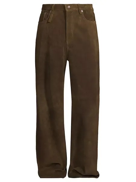 Свободные кожаные брюки Darcy R13, коричневый