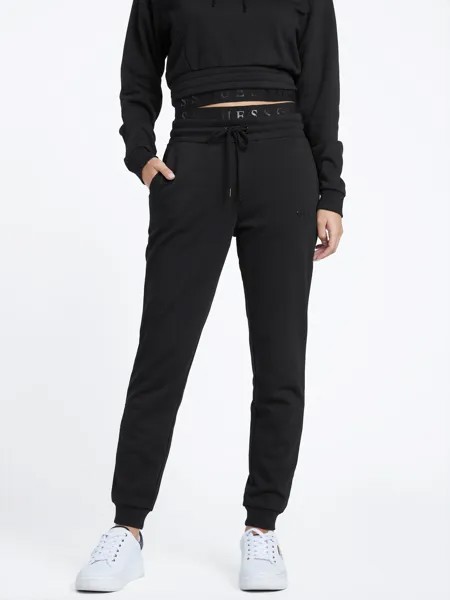 Джоггеры с сетчатым логотипом Ivy Guess Factory, черный