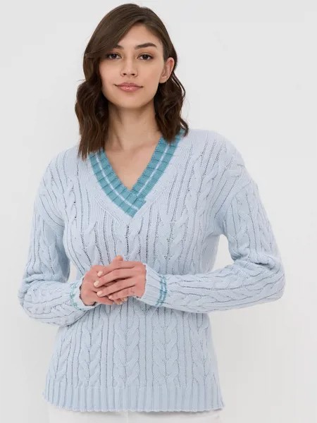 Пуловер женский BE YOU BY222-40073 голубой 46 RU