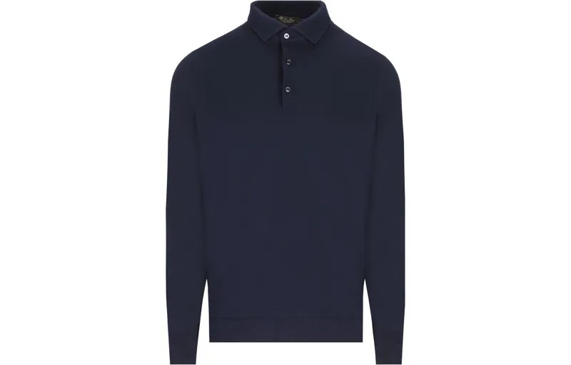 Рубашка поло мужская синяя Loro Piana, синий