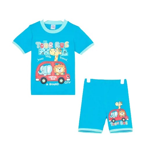 Комплект для мальчика (футболка/шорты), цвет темно-бирюзовый, рост 92, BONITO
