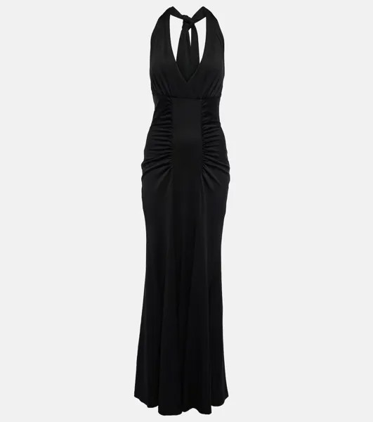 Платье макси Makayla из джерси со сборками Diane Von Furstenberg, черный