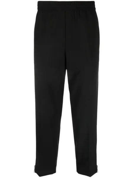 Neil Barrett elasticated-waistband tapered trousers, черный