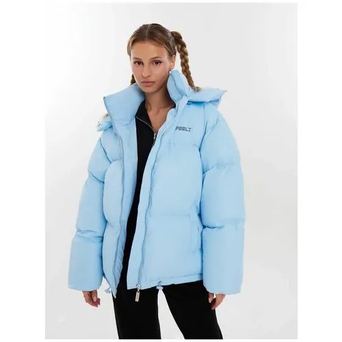 Куртка  FEELZ зимняя, оверсайз, подкладка, размер M, голубой