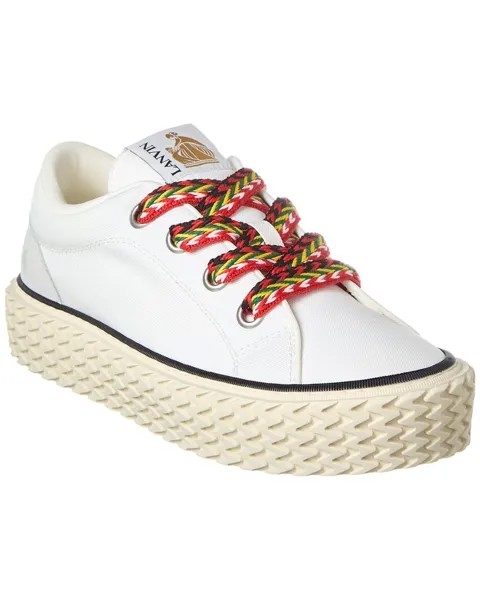 Кроссовки LANVIN Baskets Basses Curbies из парусины, белый