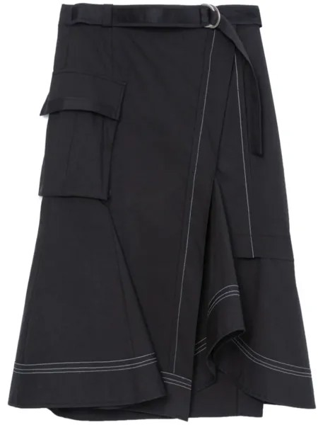 3.1 Phillip Lim юбка с контрастной подкладкой, черный
