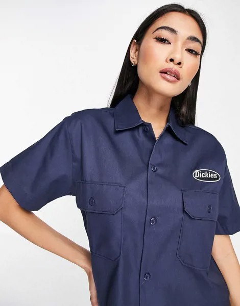 Темно-синяя рубашка Dickies Saxman-Темно-синий