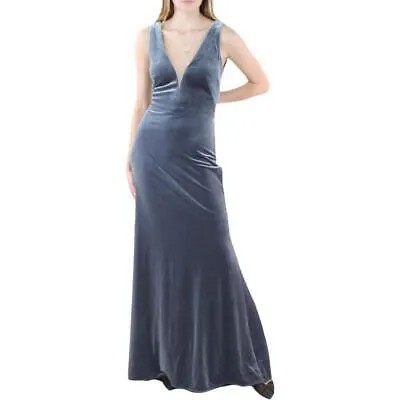 Женское серое бархатное длинное вечернее платье Aqua 0 BHFO 4246
