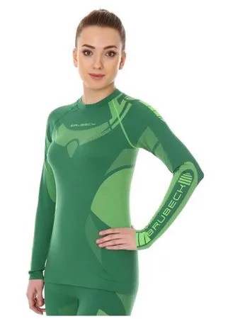 Термобелье Brubeck футболка женская зональная DRY длинный рукав зелено-лимонный раз. XL