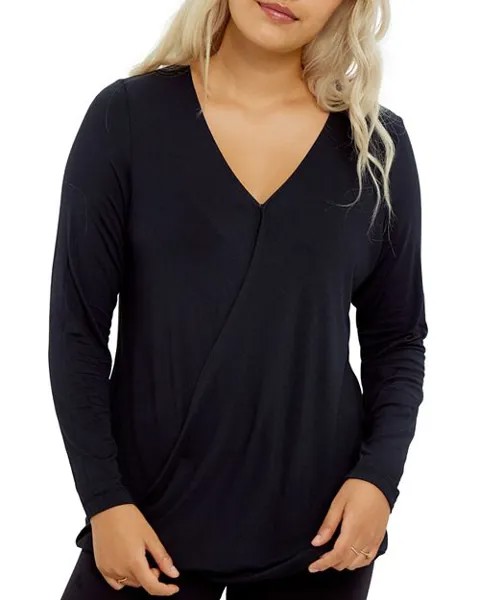 Футболка с длинными рукавами и запахом EveryWear Ingrid & Isabel, цвет Black