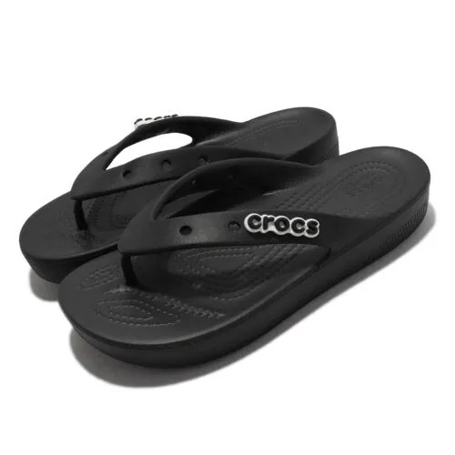 Crocs Classic Platform Flip W Черные женские сандалии Slip On Flip Flop 207714-001