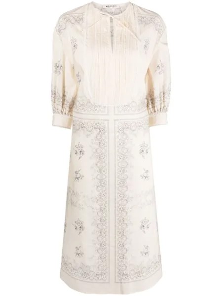 Ports 1961 платье с длинными рукавами и узором шеврон, нейтральный цвет