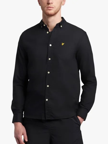 Оксфордская рубашка обычного кроя Lyle & Scott, угольно-черный цвет
