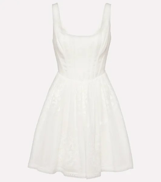 Мини-платье-бюстье alight из рами Zimmermann, белый