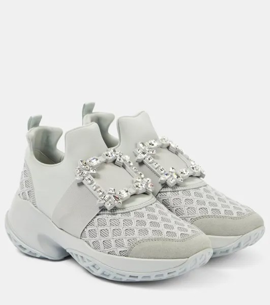 Кроссовки Viv' Run с декором Roger Vivier, цвет cemento m+platino+grigio