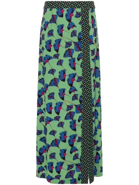 Diane Von Furstenberg юбка макси Latrice с цветочным принтом, зеленый