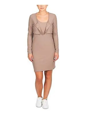 Бежевая куртка-болеро HIPPIE ROSE Womens Stretch Textured Wear To Work Junior M