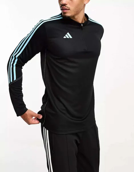 Черно-синяя толстовка на молнии adidas Football Tiro 23 1/4 adidas performance