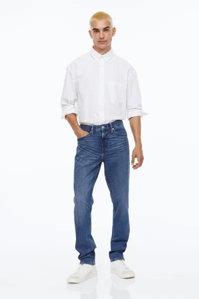 Узкие джинсы H&M, темно-синий деним