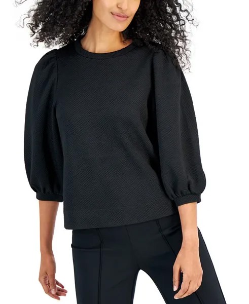 Женский пуловер с объемными рукавами Anne Klein, черный