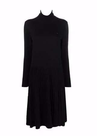 Calvin Klein roll neck knitted flared dress