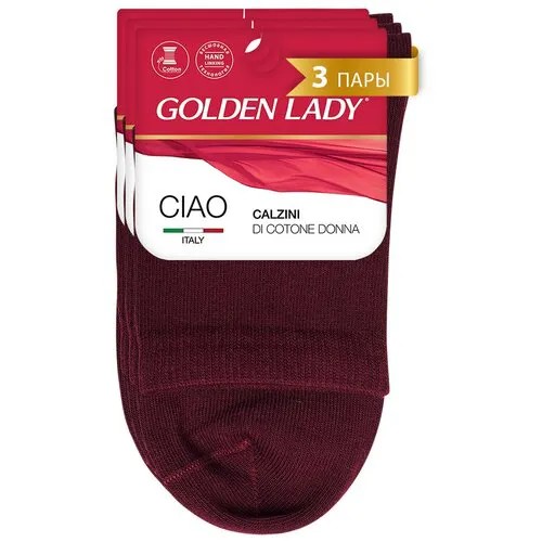 Носки Golden Lady, 3 пары, размер 35-38, бордовый