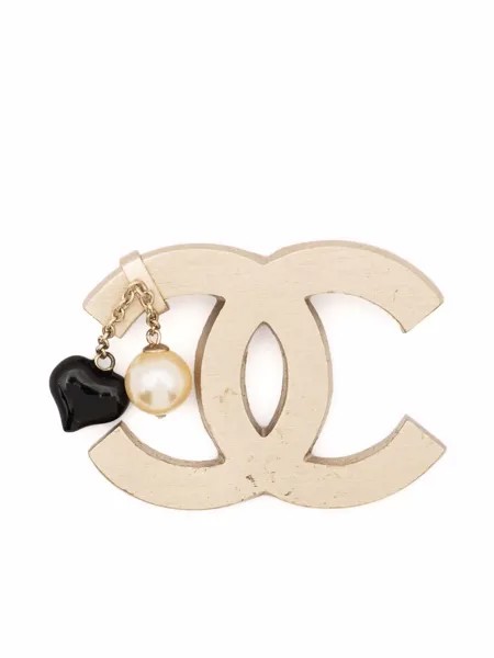 Chanel Pre-Owned брошь 2000-х годов с логотипом CC