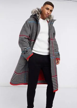 Удлиненное пальто с капюшоном Tommy Hilfiger Collections-Серый