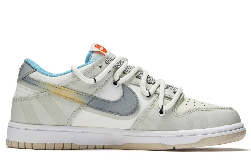 Кроссовки Nike Dunk Skateboarding Shoes Women's Low-top Grey/white/green, зеленый