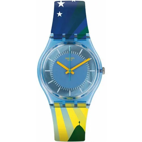 Наручные часы swatch, мультиколор, синий