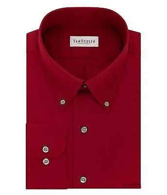 Мужская одежда Van Heusen Мужские классические рубашки стандартного кроя из шелковистого поплина, однотонные