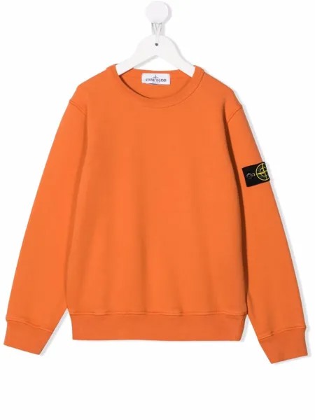 Stone Island Junior толстовка с круглым вырезом и нашивкой- логотипом