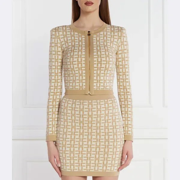 Укороченный кардиган Elisabetta Franchi, бежевый
