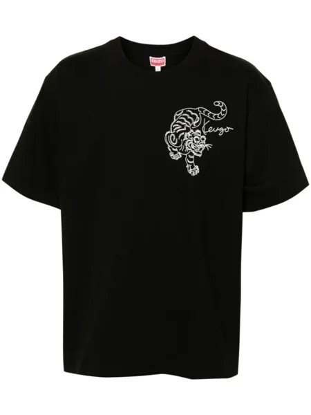 Kenzo футболка с вышивкой Tiger, черный