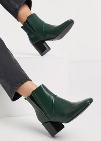 Темно-зеленые ботинки челси на каблуке Glamorous-Зеленый цвет